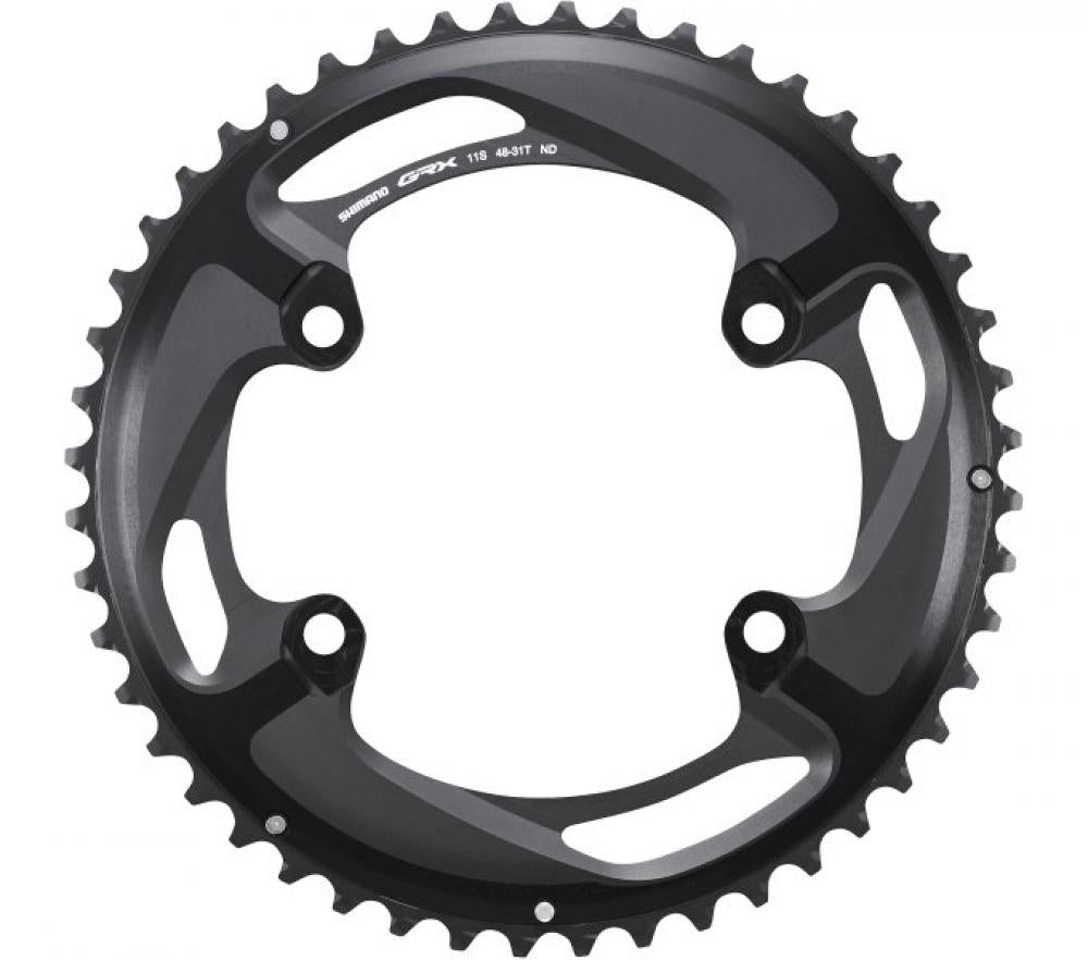 Shimano GRX Kettenblatt FC-RX810-2 mit 48 Zähnen, dunkelgrau, für 48-31T Kurbel.