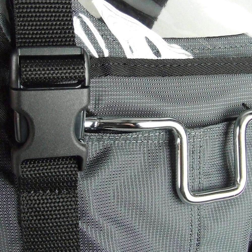 Rixen & Kaul KLICKfix Hundetasche DOGGY, 24 Liter, grau/schwarz, für Hunde bis 7 kg, mit Wind-/Regenschutz, Tragegriff, Reflektor, ohne Adapter