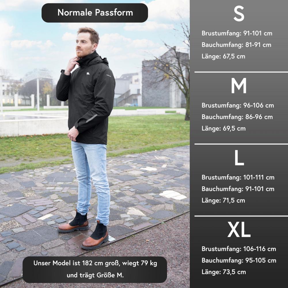 Valkental Jacke 3in1 Smart Jacket wasserdichte Jacke mit Fleece Zipp-In Herren S schwarz