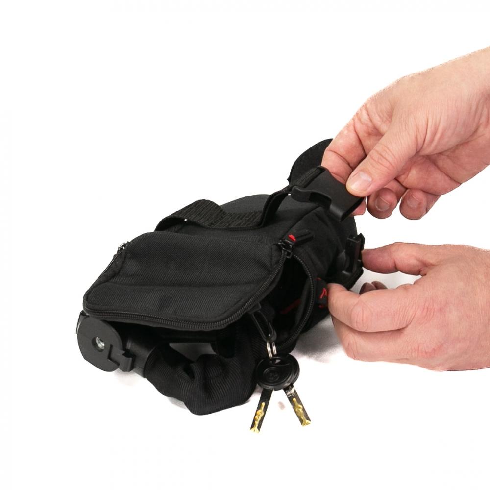 Haberland Tasche für Schlosskette mit Schloss- schwarz - sichere & formstabile Satteltasche