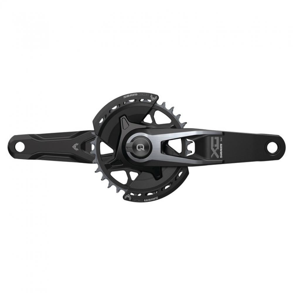 Schwarze SRAM Quarq X0 Eagle T-Type AXS Kurbelgarnitur 170mm mit Leistungsmesser für XC & Trail.
