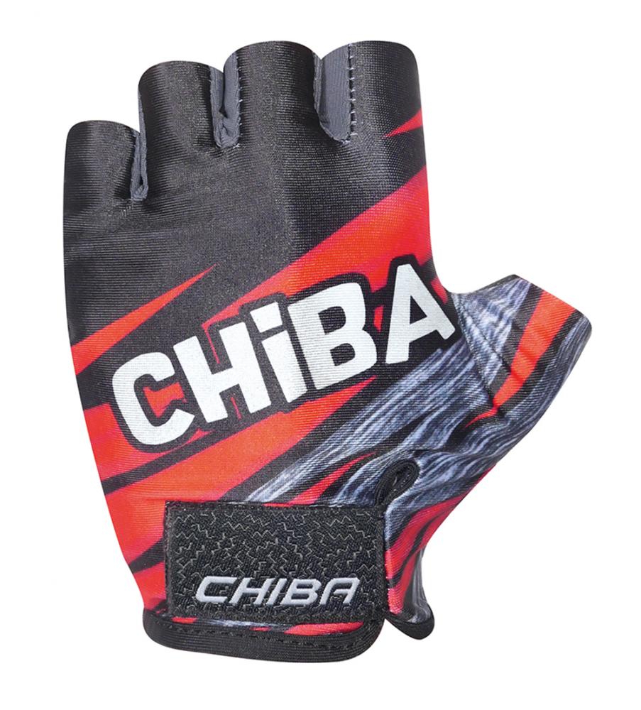 CHIBA Kids - Kinder Radhandschuhe XS rot, atmungsaktiv mit Griptec-Innenhand