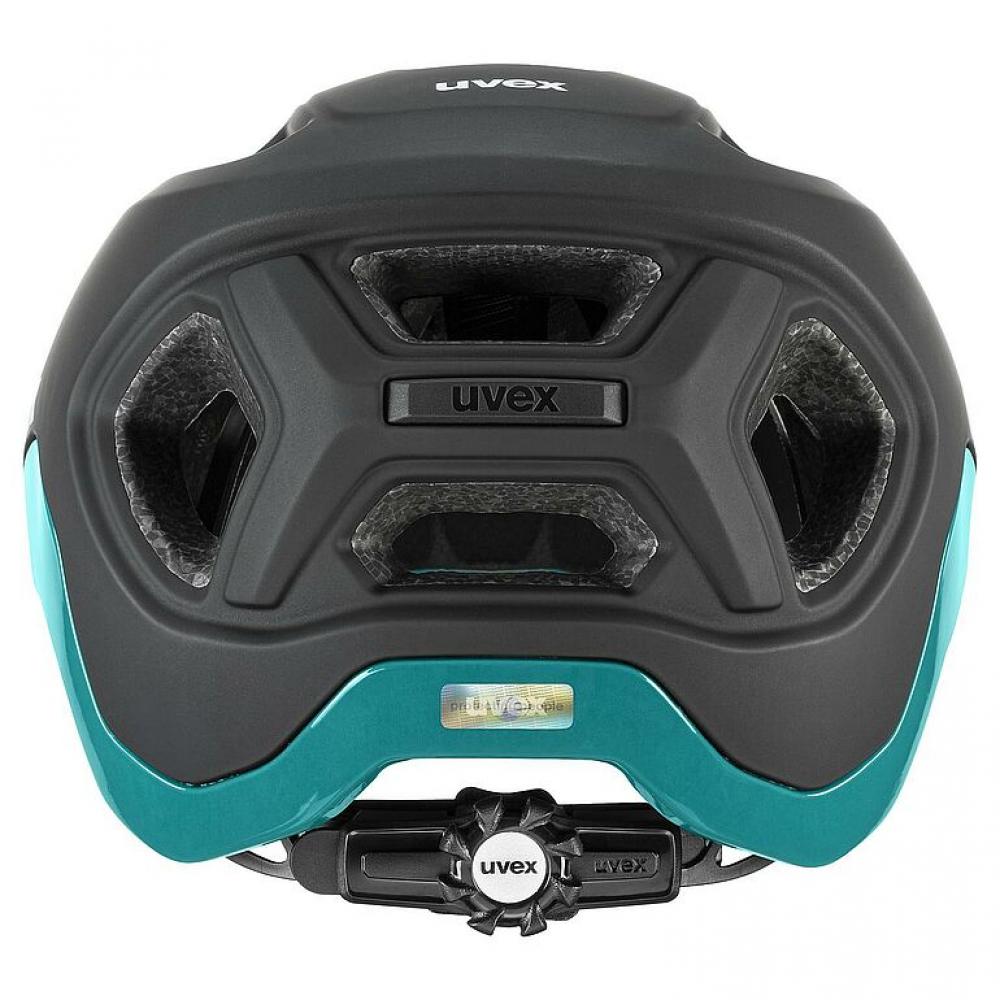 Uvex React MTB-Helm black-teal matt 59-61 cm - Double-Inmold, IAS 3.0, Monomatic, 14 Belüftungen, EN 1078