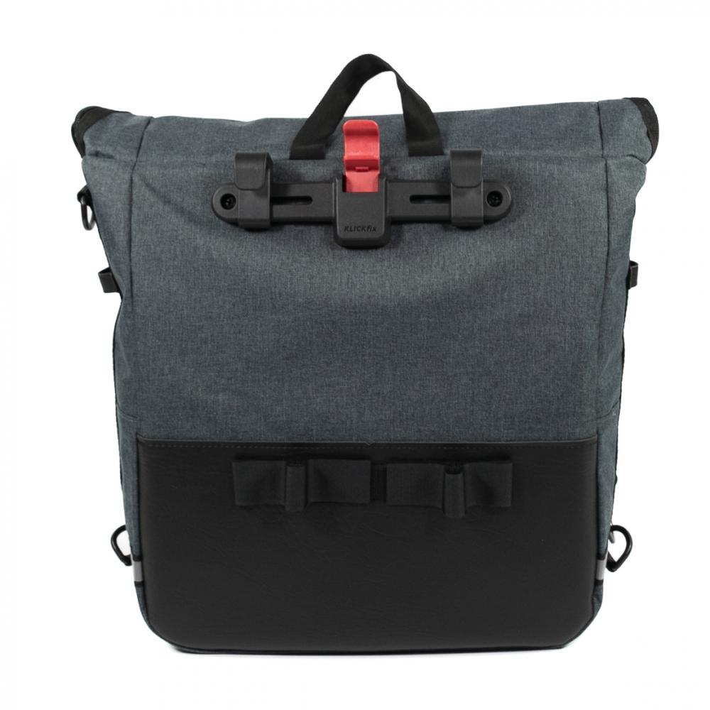 Haberland Sporty Fahrrad Rucksack / Gepäckträgertasche anthrazit - vielseitiger 2-in-1 Allrounder