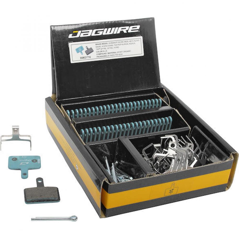 Jagwire Bremsbeläge Disc Sport Organic Werkstattverpackung Blau - Dosierbare Bremsleistung für Shimano & SRAM
