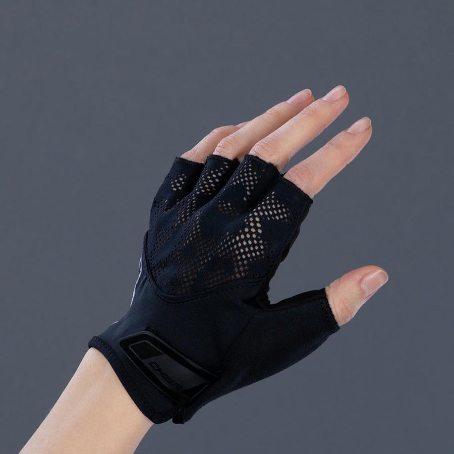 CHIBA Lady Gel - Damen Radhandschuhe, schwarz/schwarz, Größe L
