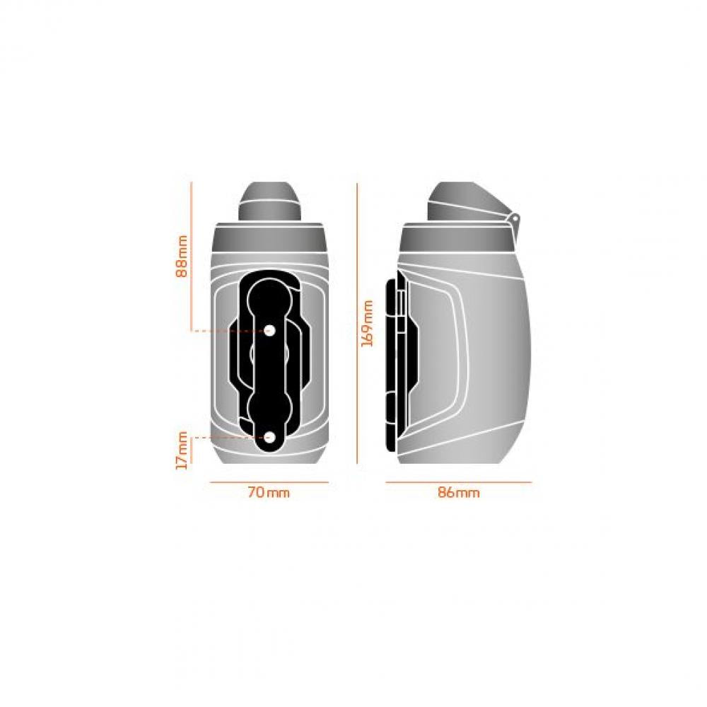 Fidlock TWIST Bottle 450 ml mit Bike Base  kompakte, magnet-mechanische Trinkflasche für enge Fahrradrahmen, BPA-frei, spülmaschinengeeignet, inklusive Staubschutzkappe