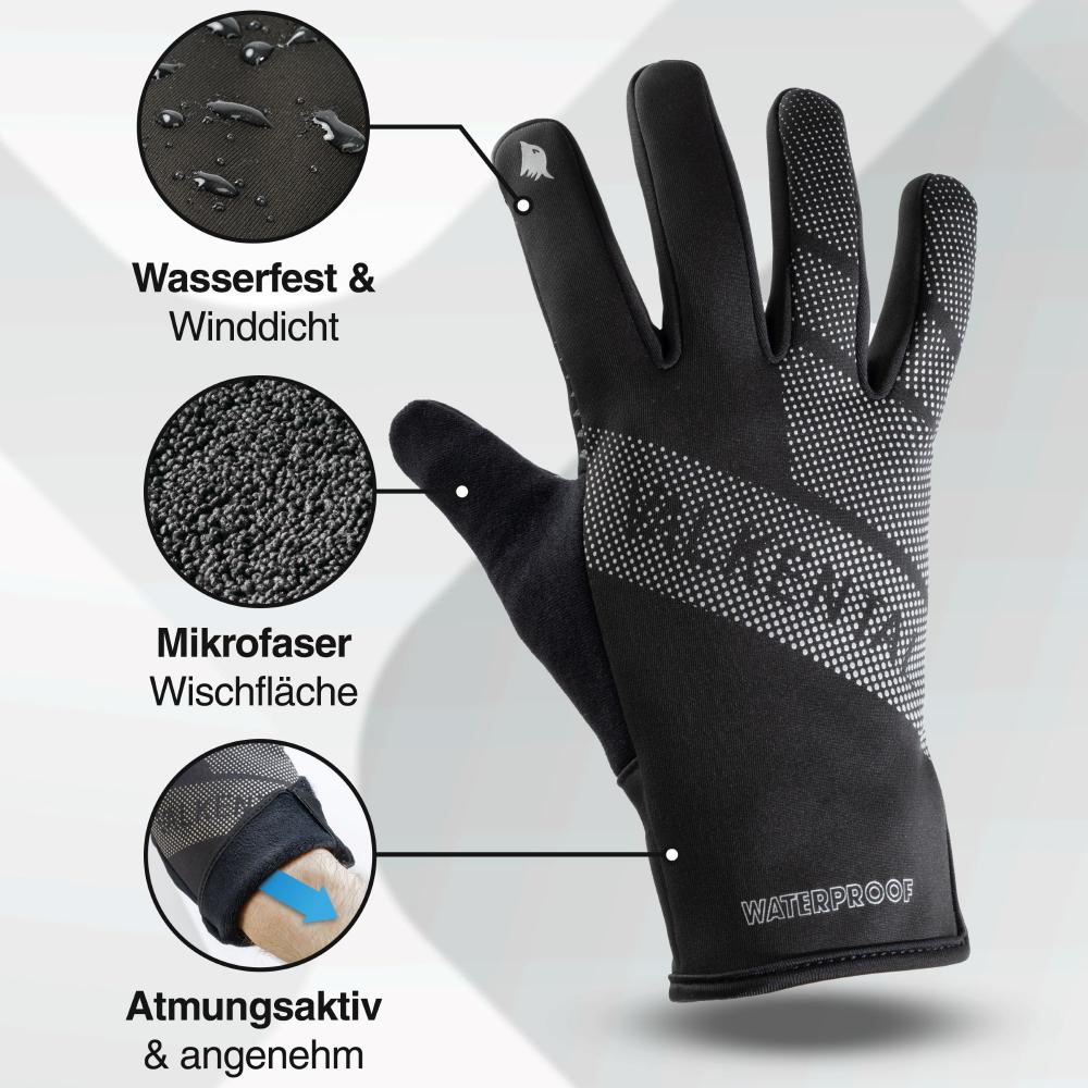 Valkental Handschuhe GloRider V2 Flex wasserfester Übergangshandschuh mit Grip XS schwarz