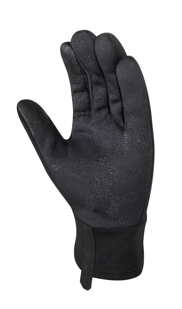 CHIBA Polarfleece - Radhandschuhe schwarz XL mit Touchfunktion und Silikondruck