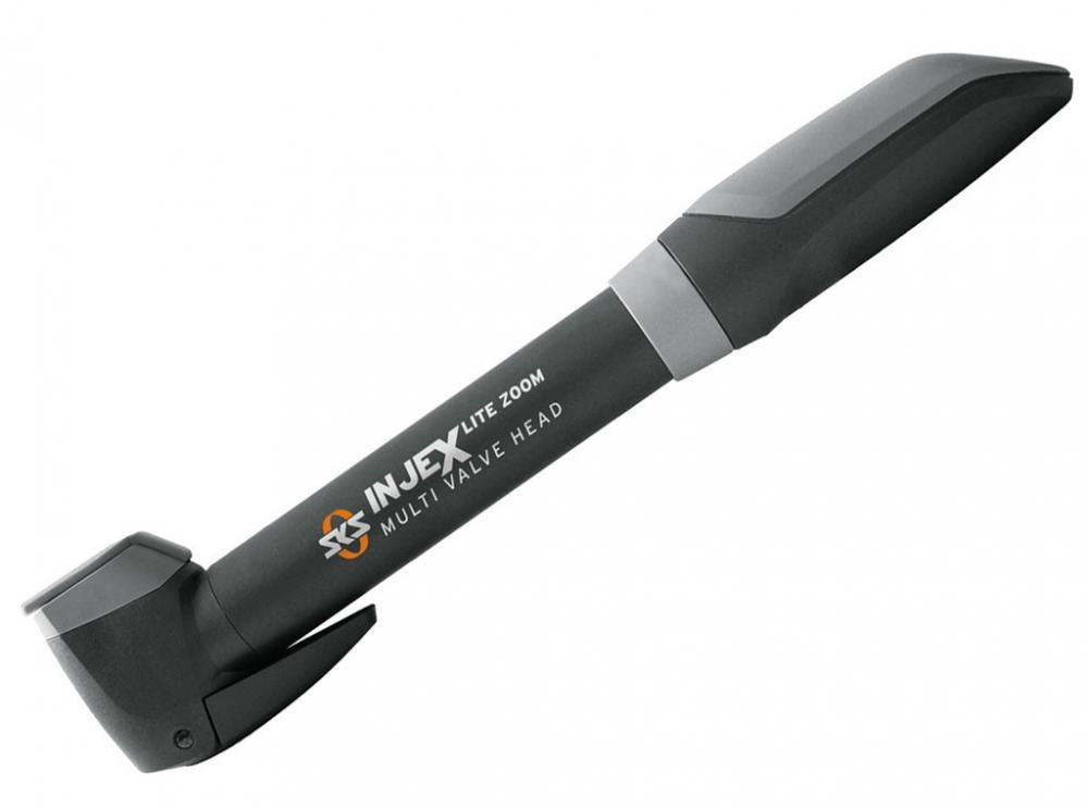 SKS Minipumpe Injex Lite Zoom - Leichte & kompakte Fahrradpumpe - Bis 10 bar/144 PSI - Multi-Valve-Ventilkopf für alle Ventile - Teleskopfunktion für schnelles Pumpen - Mini-/Kompakt-Luftpumpe