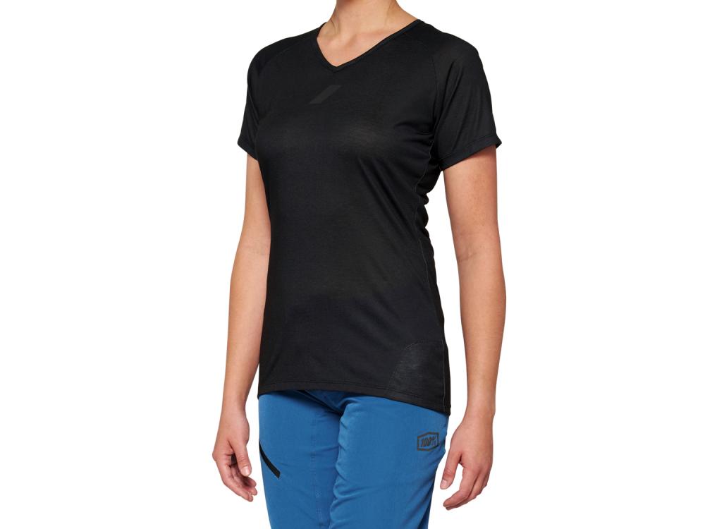 100% Airmatic Womens Short Sleeve Jersey M black - atmungsaktives Trail-Trikot