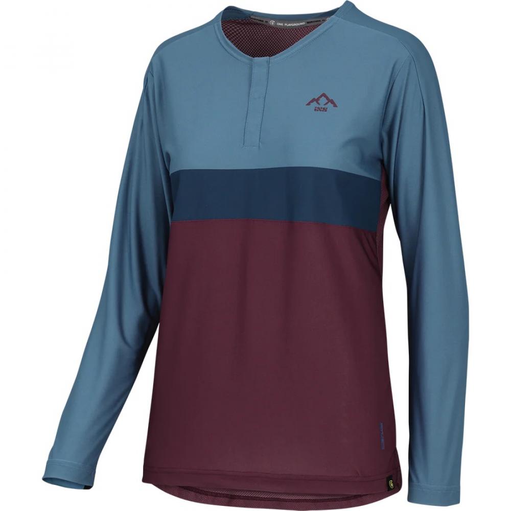 IXS Sports Division iXS Flow XTG Women's Long Sleeve Henley 36 Raisin/Marine - wetterfestes MTB-Funktionsshirt