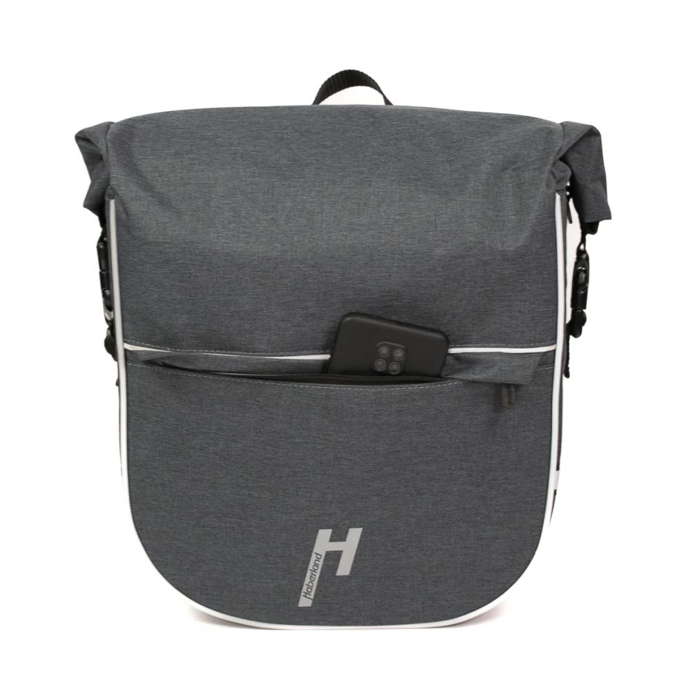 Haberland Frontträger-Tasche eMotion anthrazit/reflex - stabile Fronttasche für KLICKfix
