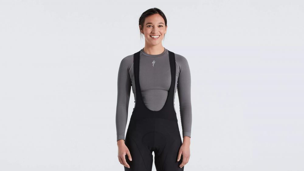 SEAMLESS BASELAYER LS WMN GRY S/M - Nahtlose Damen Funktionsunterwäsche Langarm - Bekleidung