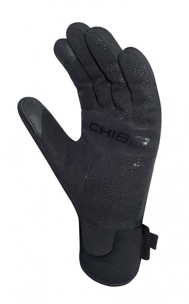 Chiba Classic Winter Fahrradhandschuh Schwarz/Gold Gr. S - winddicht, Thinsulate-gefüttert, Touch-Sensor, Softshell & Mikrofaserhandfläche