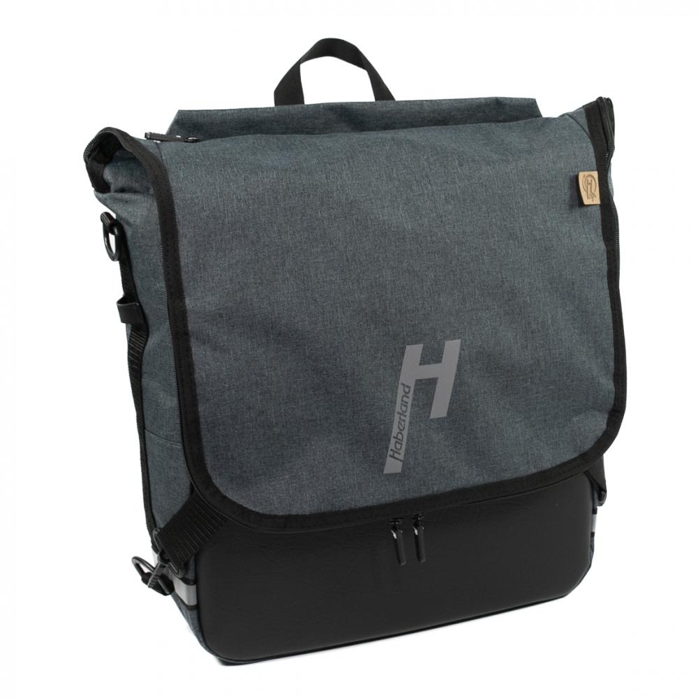 Haberland Sporty Fahrrad Rucksack / Gepäckträgertasche anthrazit - vielseitiger 2-in-1 Allrounder