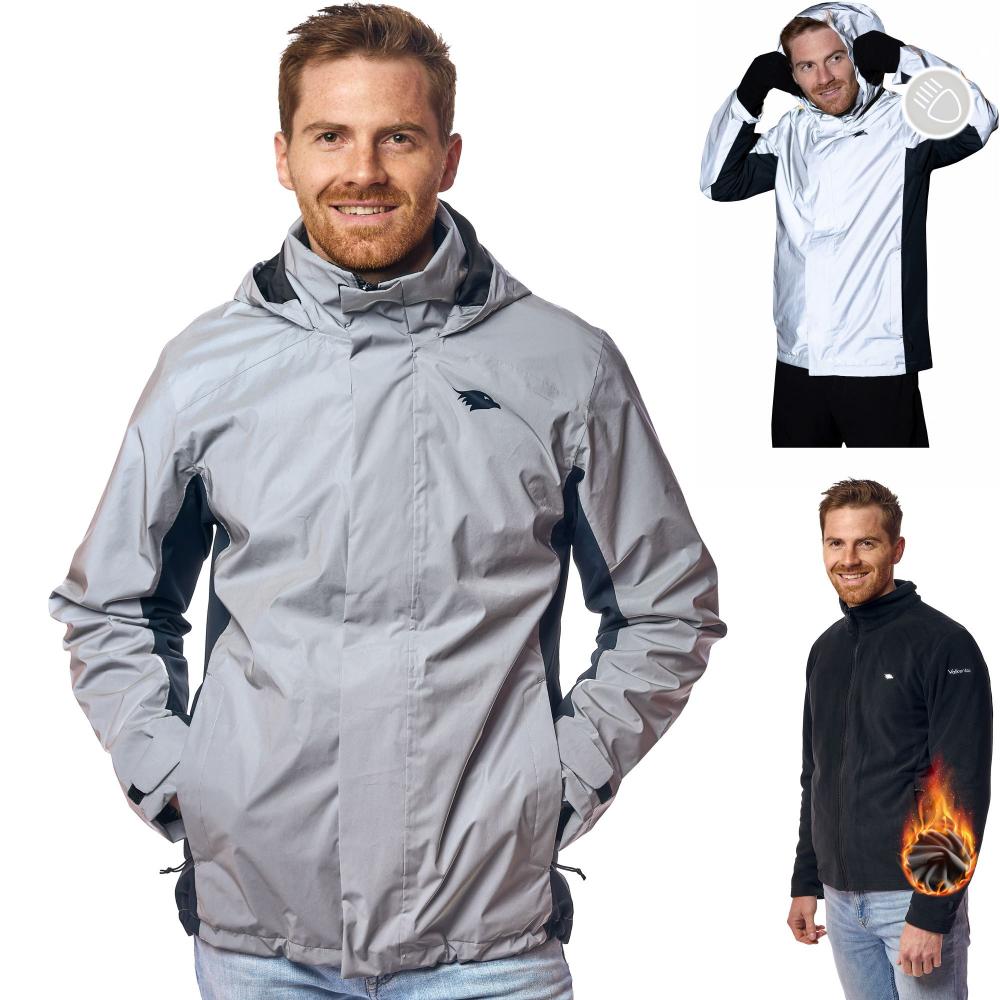 Valkental Jacke 3in1 Smart Jacket wasserdichte Jacke mit Fleece Zipp-In Herren 3XL grau