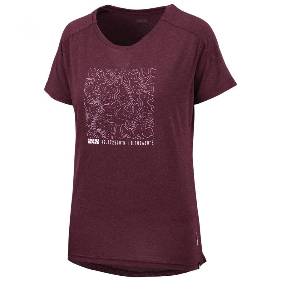 IXS Sports Division iXS Flow Women Contour Tech Tee 38 Raisin - funktionelles Bike-Shirt