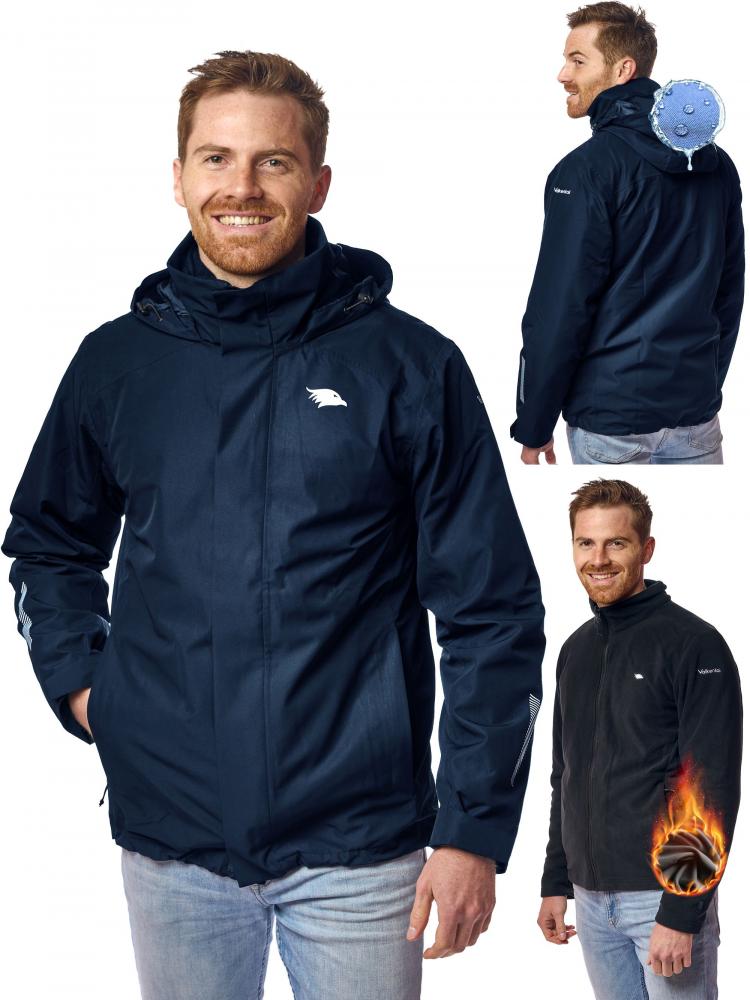 Valkental Jacke 3in1 Smart Jacket wasserdichte Jacke mit Fleece Zipp-In Herren M dunkelblau