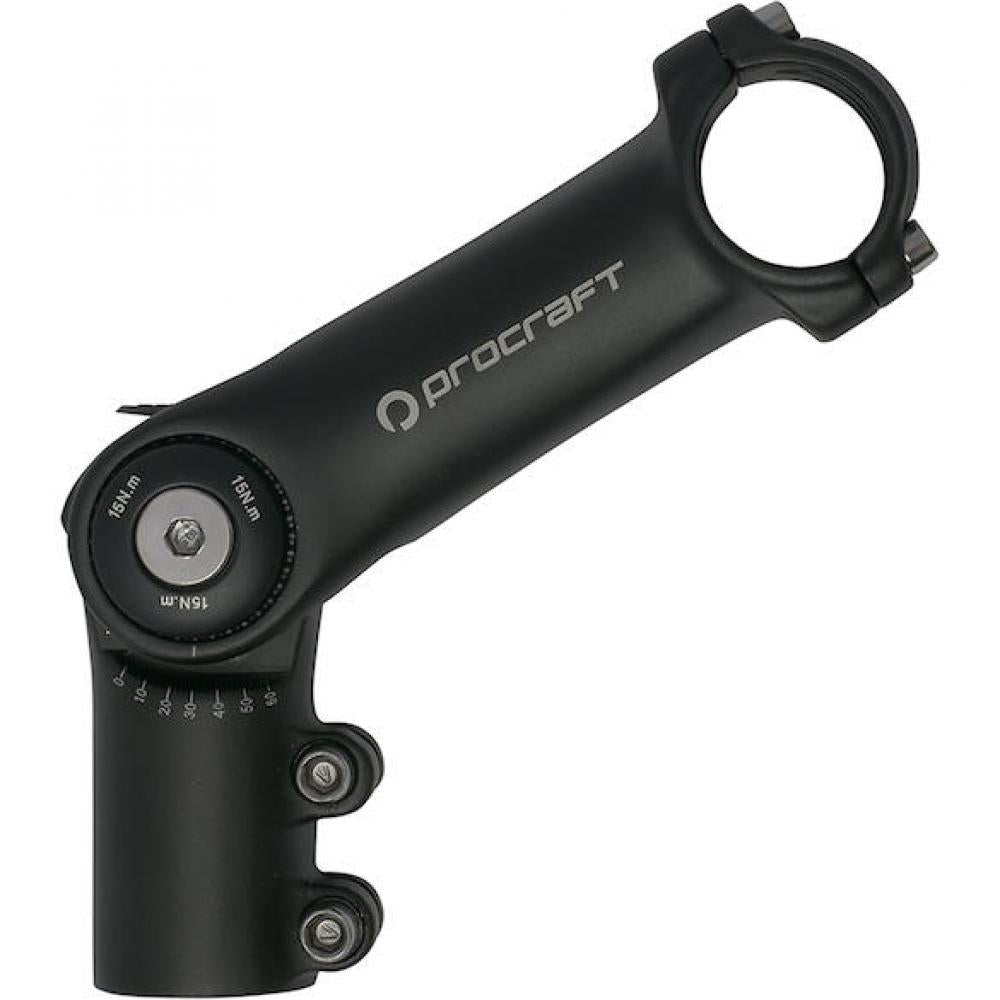 Procraft Vorbau Ahead AL Adjustable 0°-60° / 31,8 mm Schwarz - verstellbar mit Zahnscheibe