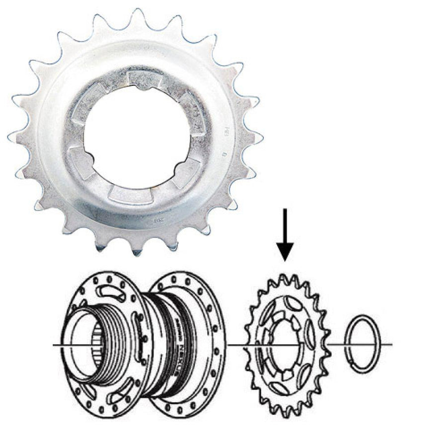 SHIMANO Ritzel NEXUS 18 Zähne silber - Original Ersatzteil für Shimano Nexus Nabenschaltungen