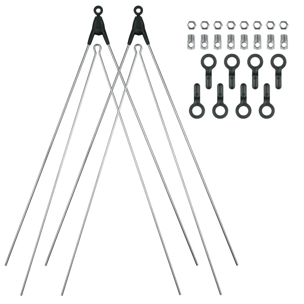 SKS Bluemels Basic Ersatzstreben-Set 26/28 Zoll silber, kompatibel mit ASR/V-Stay Sicherheitssystem, inklusive Befestigungsmaterial, Strebenlänge 365 mm
