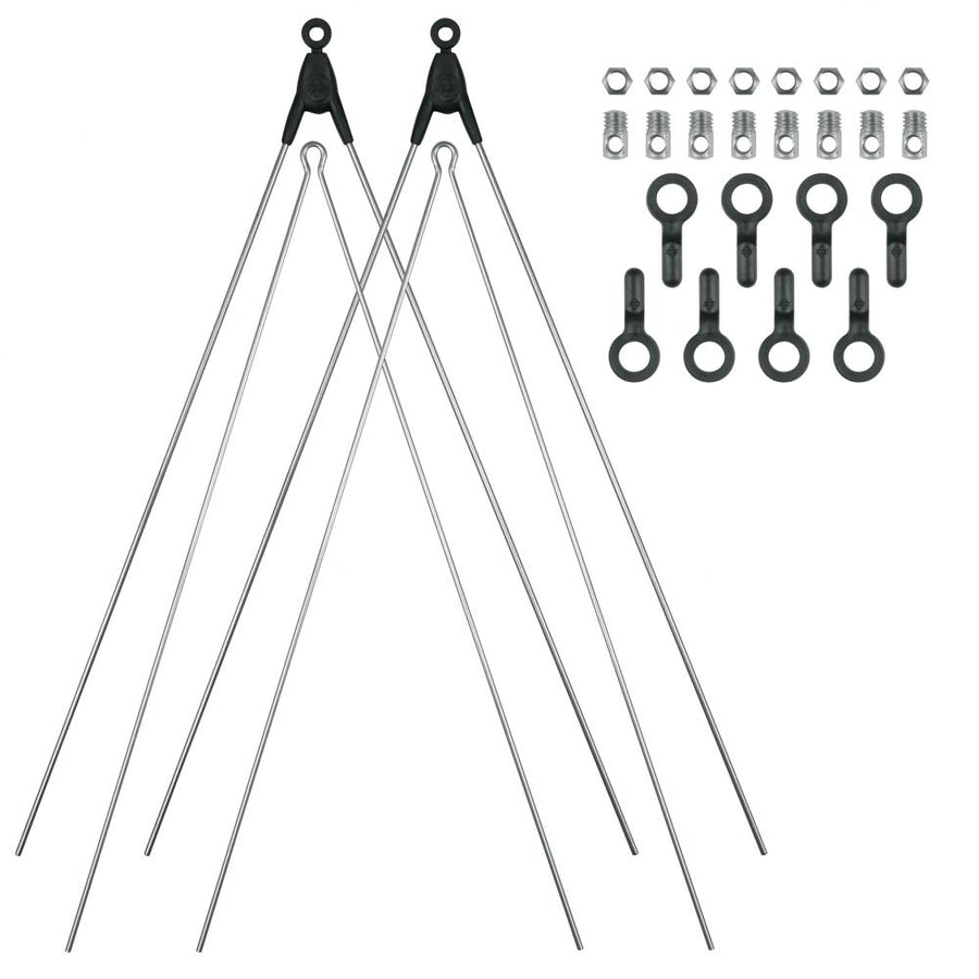 SKS Bluemels Basic Ersatzstreben-Set 26/28 Zoll silber, kompatibel mit ASR/V-Stay Sicherheitssystem, inklusive Befestigungsmaterial, Strebenlänge 365 mm