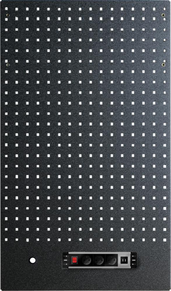 VAR Werkzeuglochwand MO-52230 mit Steckdose 1200 x 600 mm - flexible Organisation für die Werkstatt