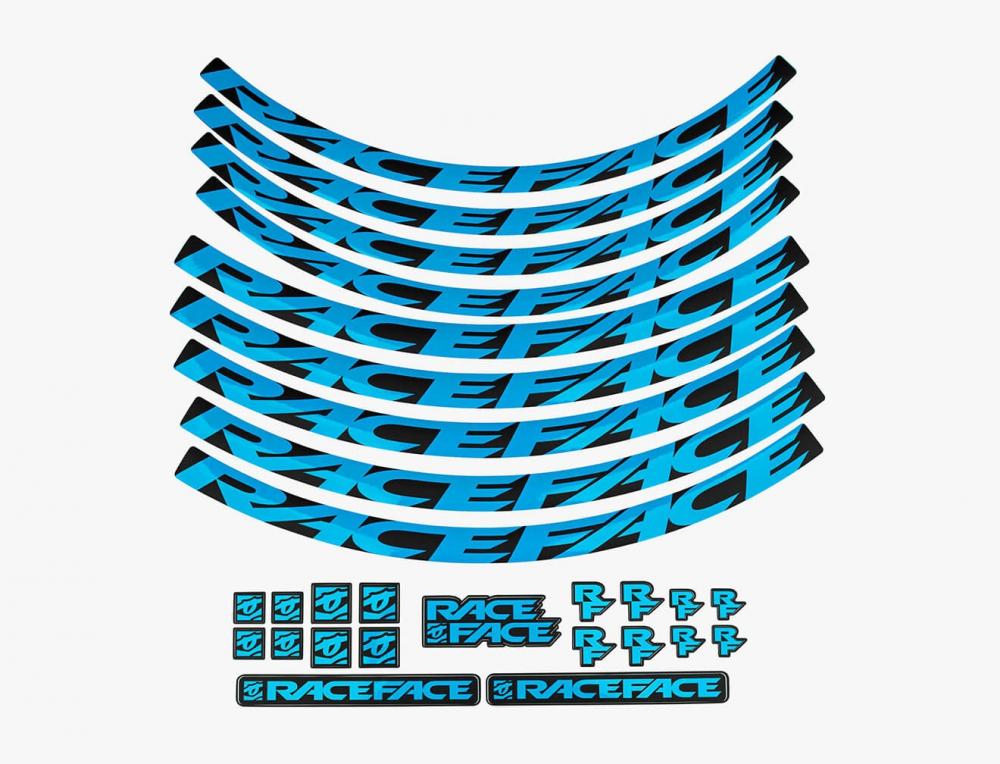 Race Face Laufrad Decal Set small neon blau - stylisches Upgrade für dein Bike