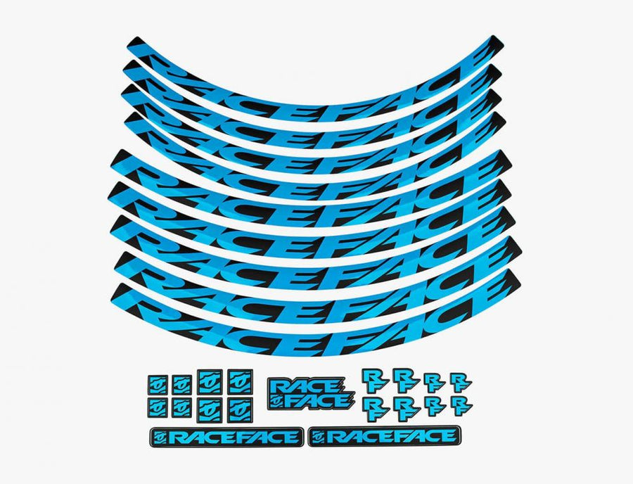 Race Face Laufrad Decal Set small neon blau - stylisches Upgrade für dein Bike