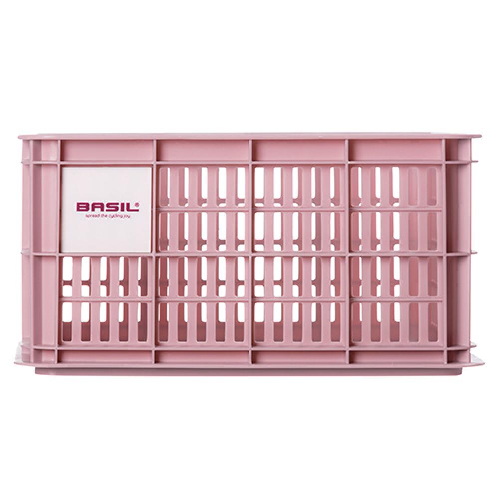 Basil Fahrradkiste S, 17,5L, rosa, recycelter Kunststoff, 39x29x20cm, kompatibel mit MIK/Racktime, ideal für Damen-, Herren- und Kinderfahrräder.