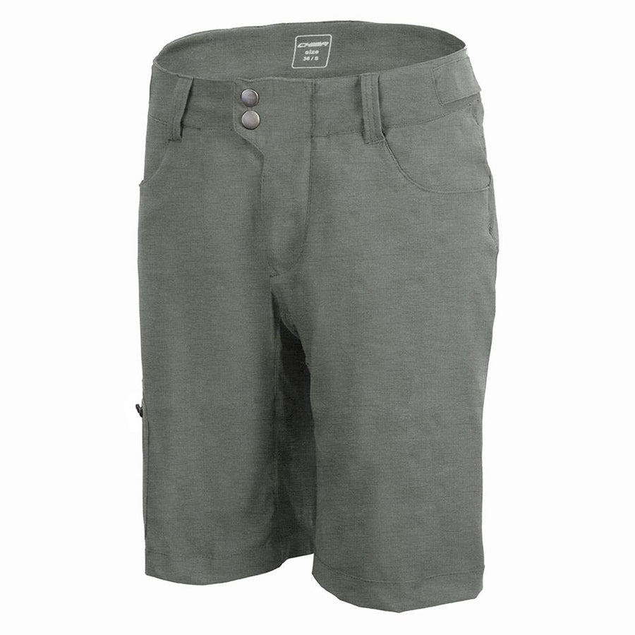 CHIBA Baggy Pants mit Innenhose Lady - Radhose Damen, anthrazit/schwarz, Größe M