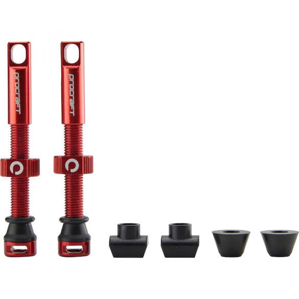 Procraft Tubeless-Ventile Procraft 44 mm Rot - leichte, dichte Tubeless-Lösung