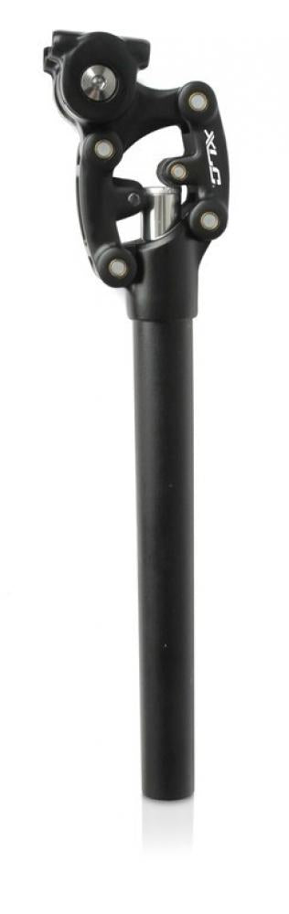 XLC SP-S11 Federsattelstütze 27,2mm, 350mm, schwarz, Parallelogramm-System, Spiralfeder für 6595 kg, 48 mm Federweg, Aufbauhöhe 110 mm
