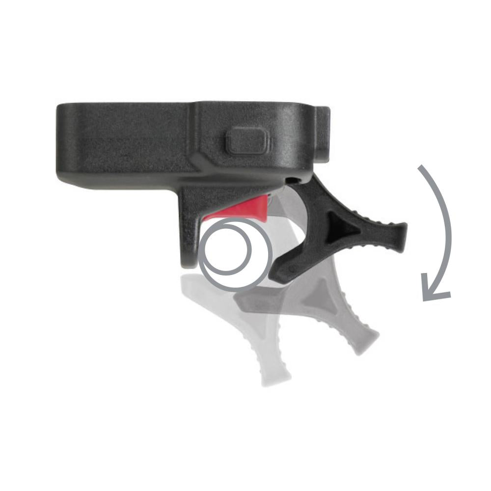 KLICKfix Riegel Oversize Ø 1520 mm für UniKlip 2/KorbKlip 2  Paarweise, schwarz, passend für dicke oder unrunde Gepäckträgerstreben, Maße: 2 x 3,5 x 5,5 cm.