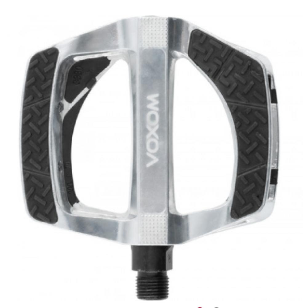 Voxom Pedal MTB Flat Pe25 silber Aluminium-Körper 7mm Boron-Achse Gleitlager