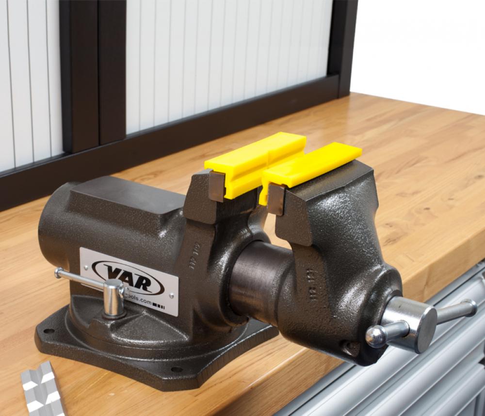 VAR Schraubstock DV-09000 100 mm - robuster Werkbankschraubstock für präzises Spannen