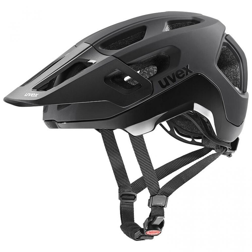 Uvex React MTB-Helm in mattem Schwarz, Größe 56-59cm, mit 3D IAS 3.0 und Monomatic Verschluss.
