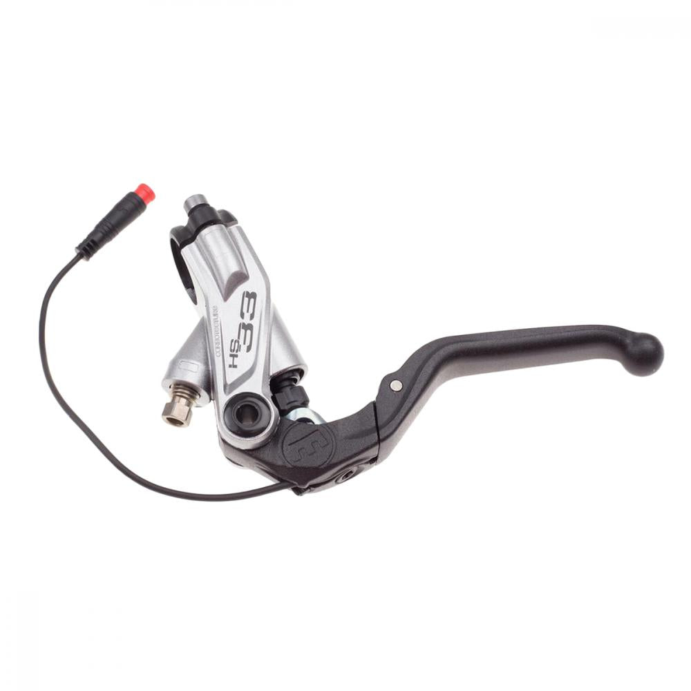 MAGURA HS33e E-Bike Bremsgriff silber mit schwarzem 4-Finger Aluminium-Hebel für präzise Kontrolle