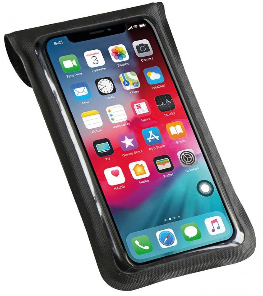 KLICKfix Phone Bag Light S transparent schwarz für Smartphone am Fahrrad mit Drehkupplung
