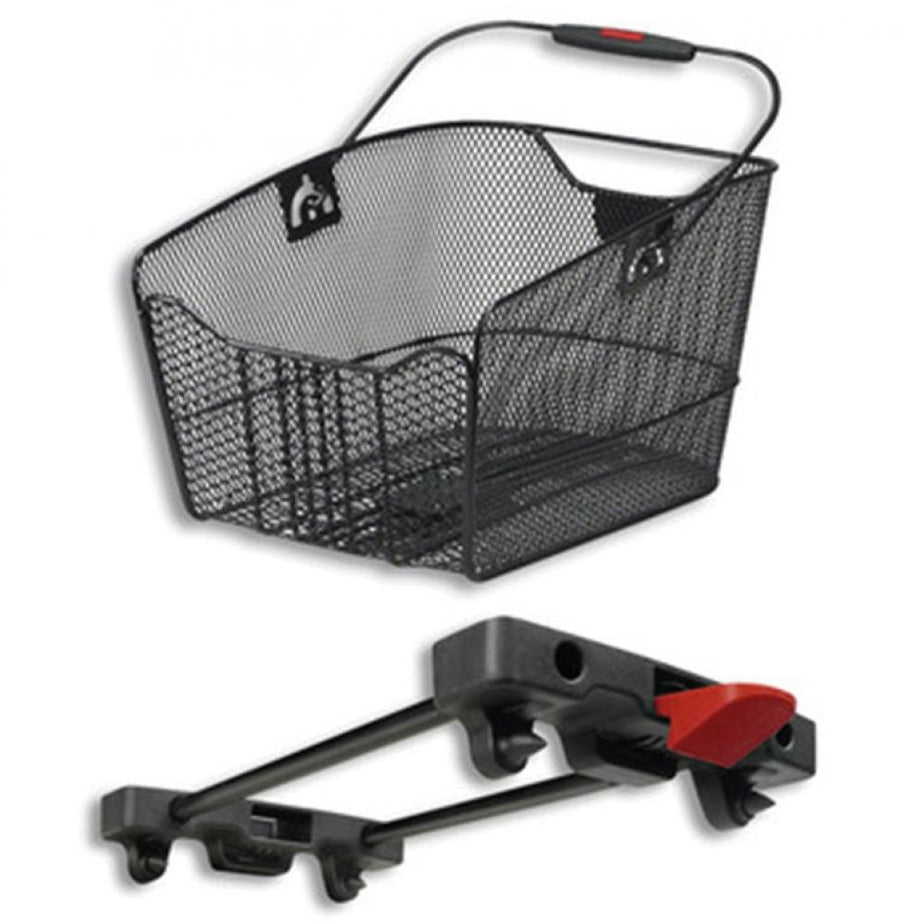 KLICKfix Hinterradkorb City-Max Racktime schwarz 23x22,5x36 cm mit schwarzem Adapter