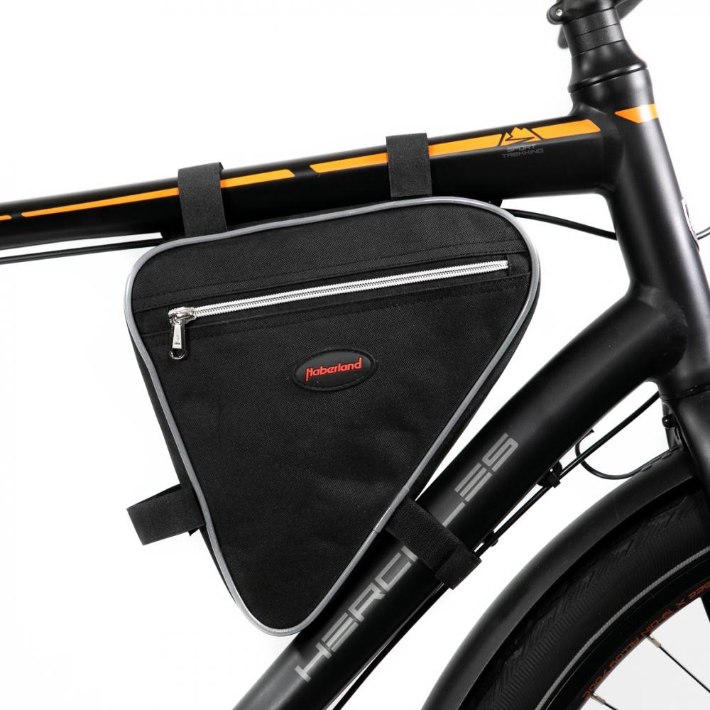Haberland Rahmentasche 2l schwarz - kompakte Fahrradtasche für den Rahmen