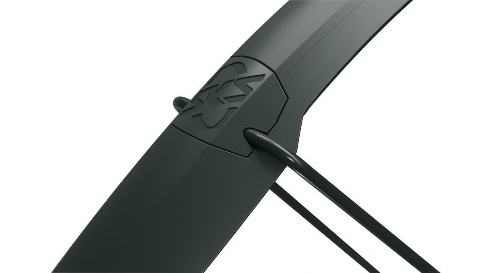 SKS Speedrocker Schutzblechset 28" für Gravelbikes und Rennräder, Reifenbreite 23-42 mm, schwarz, Doppelspoiler vorne, ausziehbare Verlängerung hinten
