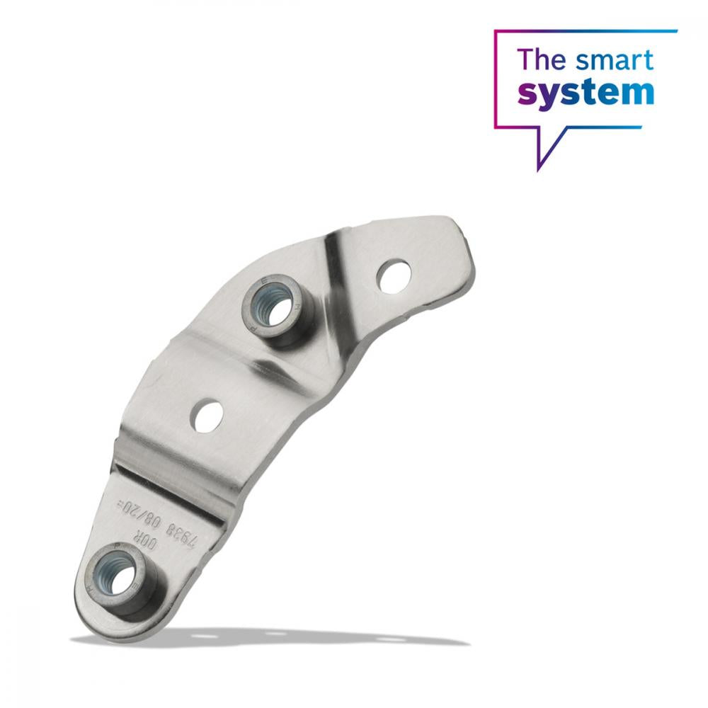 Bosch Montageplatte lang rechts, BDU37YY. Stabile Halterung aus Metall für Bosch-Antriebe, mit Gewinden und Löchern.