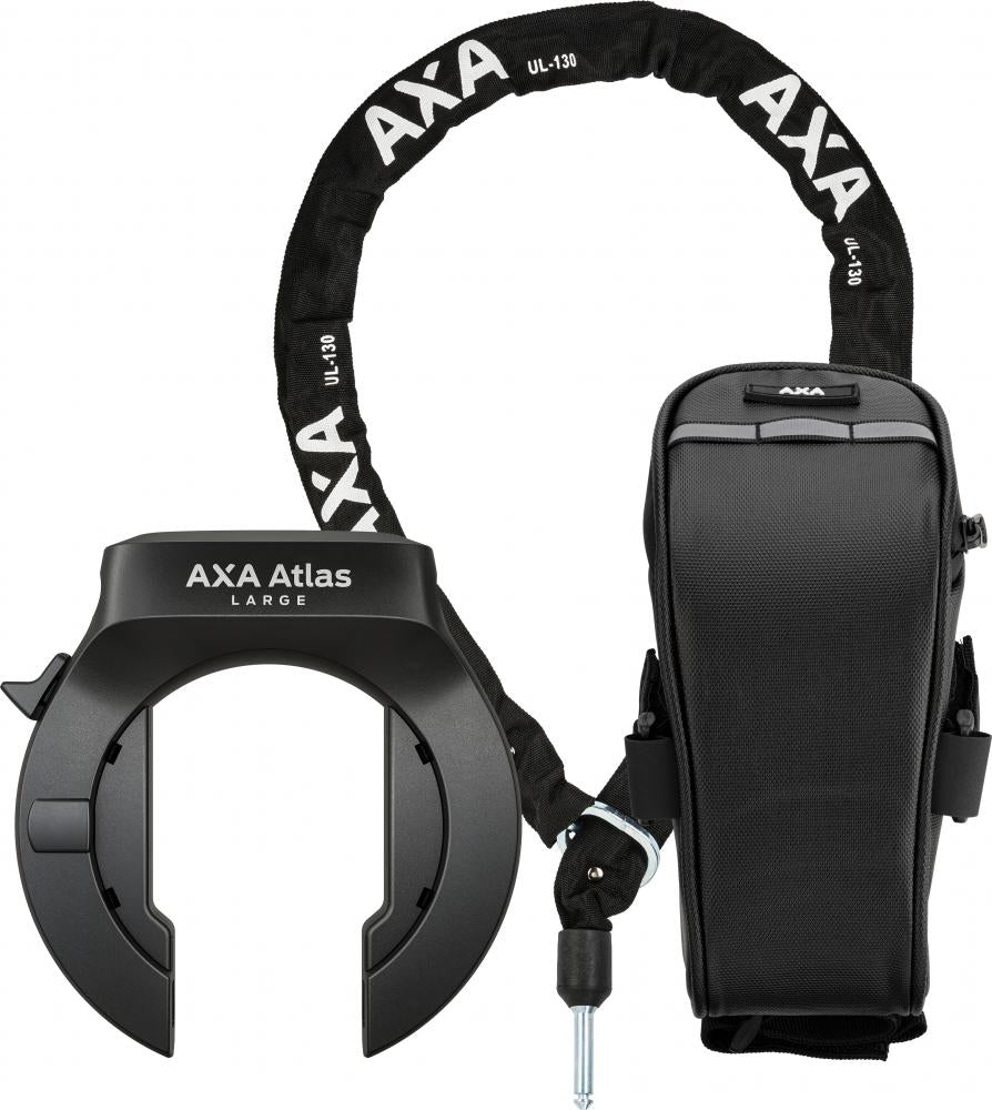 AXA Atlas Large/ULC 130 Rahmenschloss-Set mit Satteltasche - Sicherheitsstufe 14