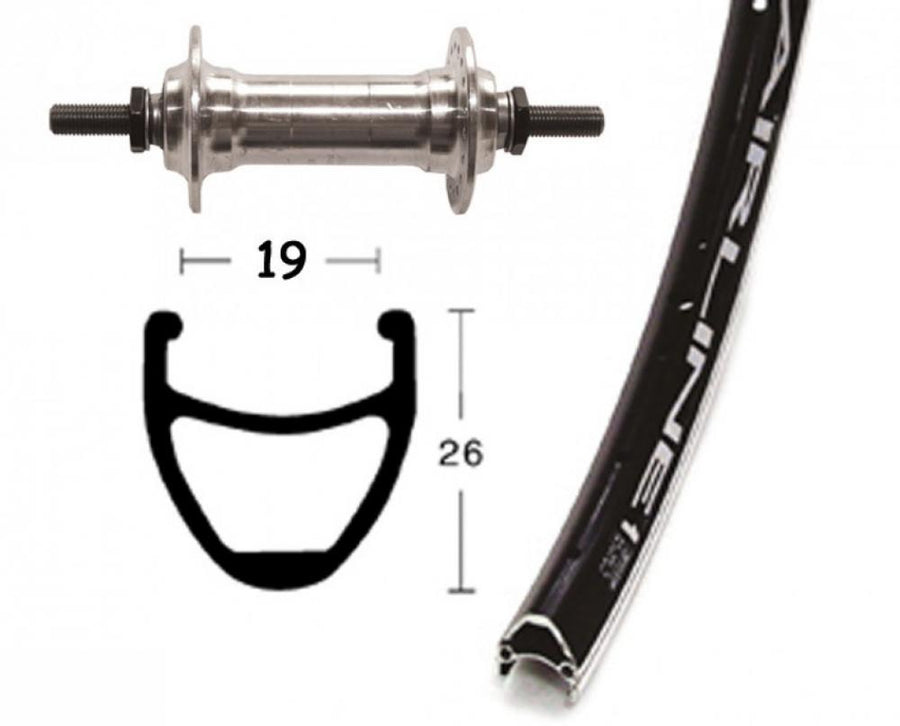 Bike-Parts Laufrad Vorderrad 28x1.75 Zoll Alunabe silber Festachse 36-Loch Rodi Airline 1 schwarz Nirosta-Speichen