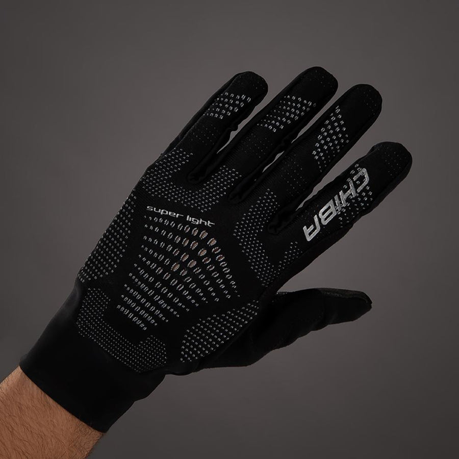 CHIBA Superlight - Radhandschuhe kurz, schwarz/schwarz, S, atmungsaktiv & leicht