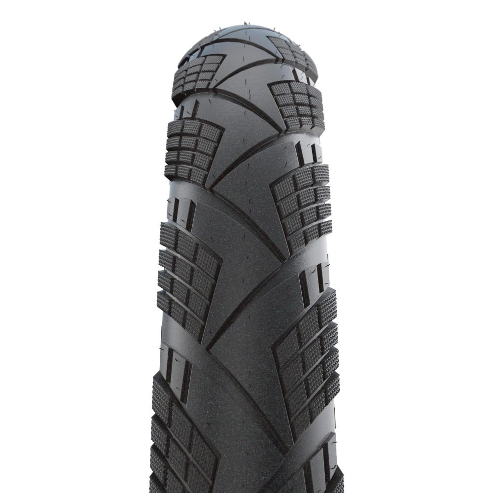 Schwalbe Marathon Efficiency Evo V-Guard 35-622 Tourenreifen, schwarz Reflex, mit detailliertem Profil.