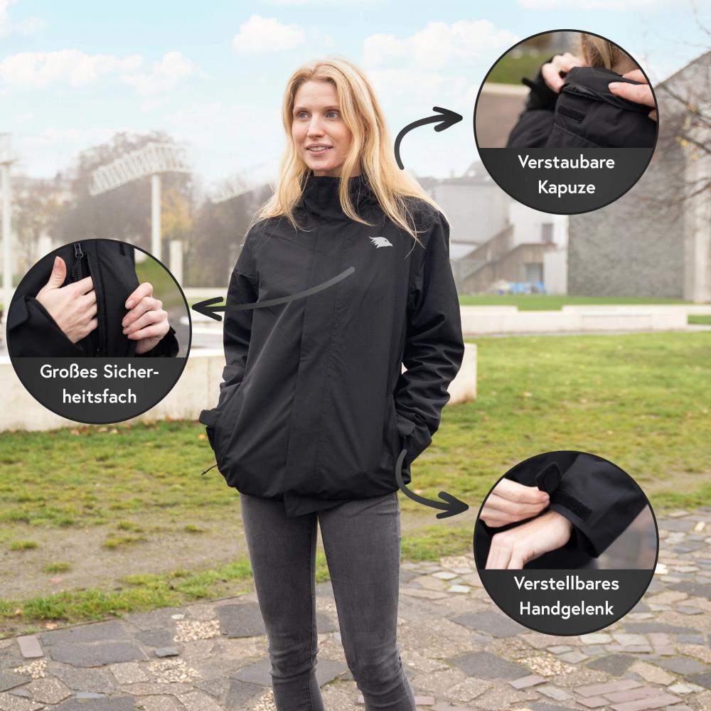 Valkental Damenjacke 3in1 Smart Jacket wasserdichte Jacke mit Fleece Zipp-In S schwarz