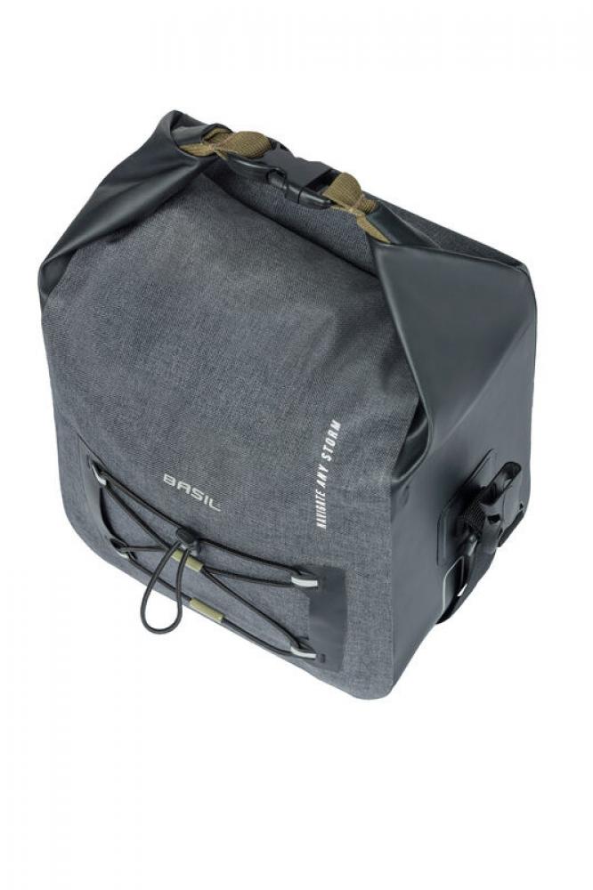 Basil Lenkertasche Navigator Storm KF schwarz 11 Liter - Wasserdichte Fahrradtasche mit KlickFix-System - City-Tasche